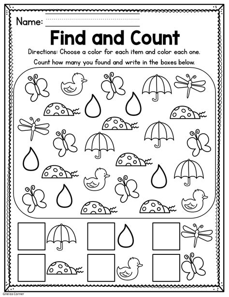 Kindergarten printable activities