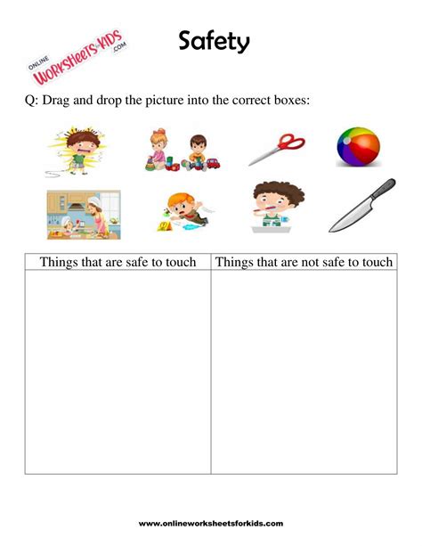 Kindergarten Safety Worksheets