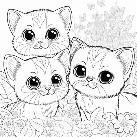 Kitten coloring page 1