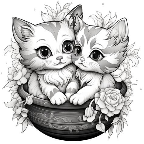 Kitten coloring page 10