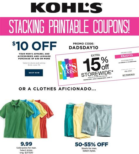 Kohl's Printable Coupons for Accessories