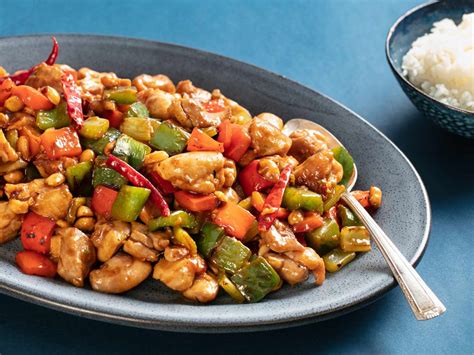 Kung Pao chicken with peanuts and vegetables