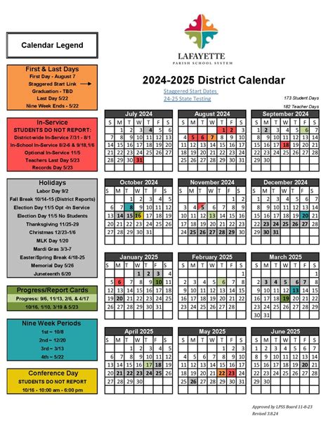 Lafayette Parish School Calendar Image 2