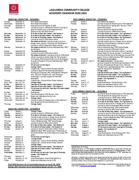 Lagcc Academic Calendar Overview