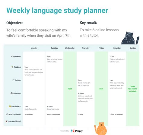 Language Calendar Templates