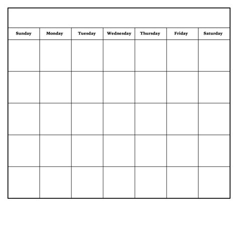 Large Dry Erase Calendar Template