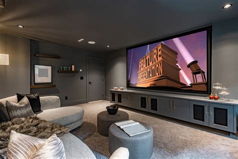 A massive TV installed in a home theater