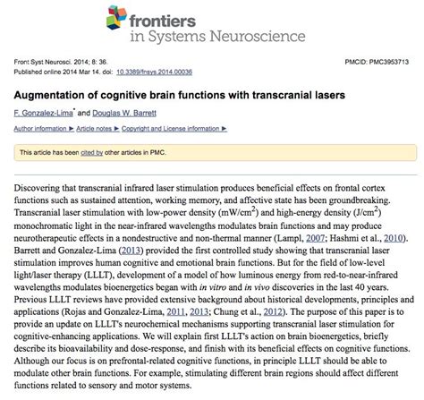 Laser Technology for Cognitive Function