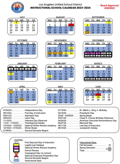 LAUSD Calendar Tips 2