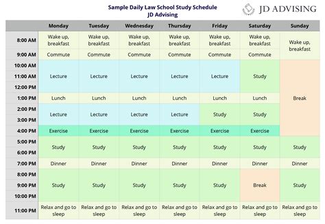 Law School Schedule