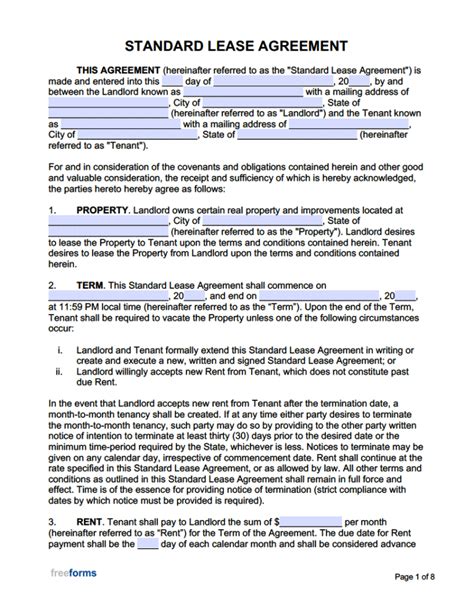 Lease Agreement Template 3