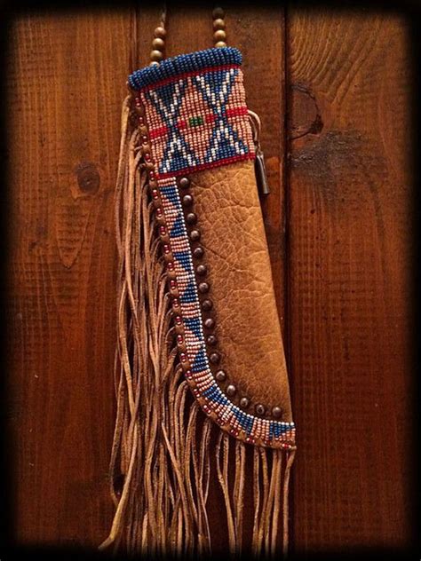 Leather Wrapped Sheath with Beadwork