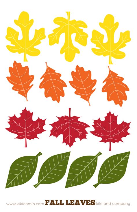 Leaves printable templates for scrapbooking