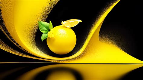 A digital art piece featuring a lemon color scheme