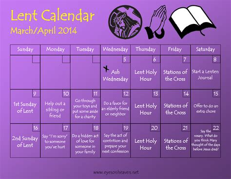 Lenten Calendar Tips