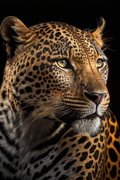 A close-up of a leopard's face