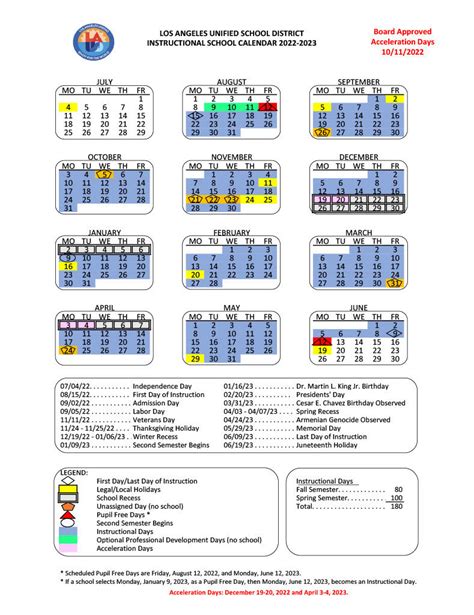 Leusd School Calendar Image 1