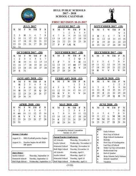 Lexington 1 Calendar