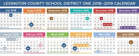 Lexington District 1 School Calendar