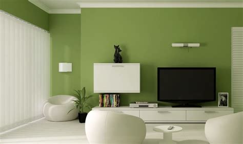 Lime green accent wall in a living room