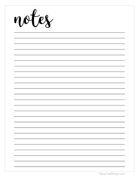 Lined paper for note-taking