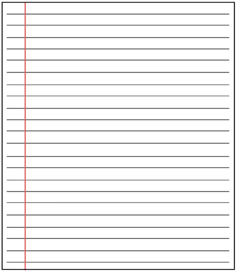 Lined Paper Printable Template Applications