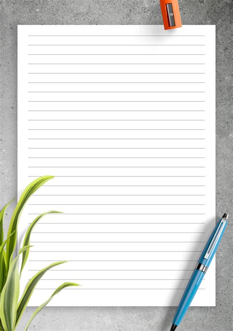 Lined Paper Printable Template Future