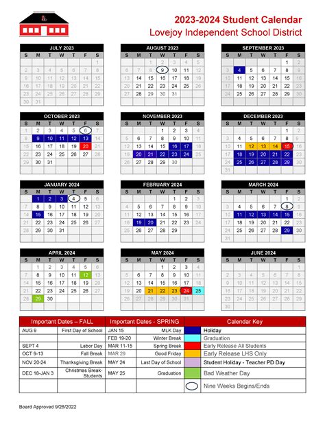 LISD Calendar Events