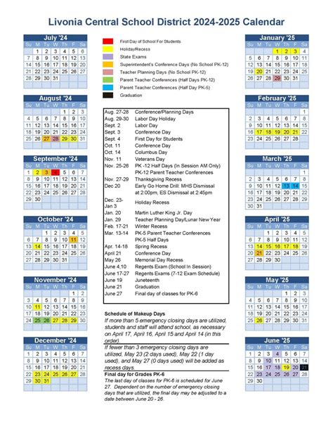 Livonia Public Schools Calendar Benefits