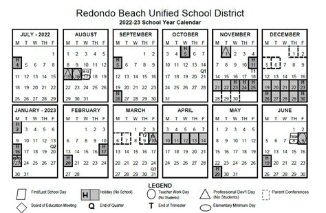 Long Beach USD Calendar