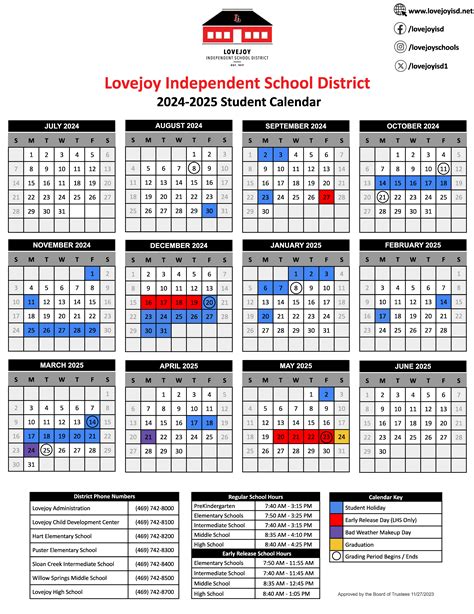 Lovejoy ISD Calendar Events