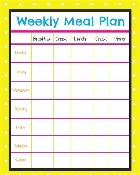 Lunch Calendar Ideas for Kids