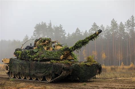 M1 Abrams tank in forest