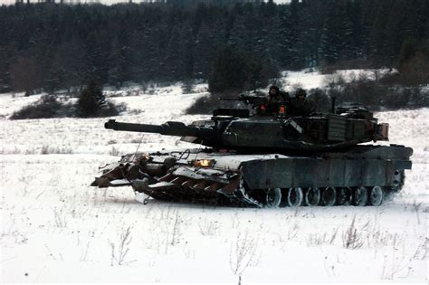 M1 Abrams tank in snow