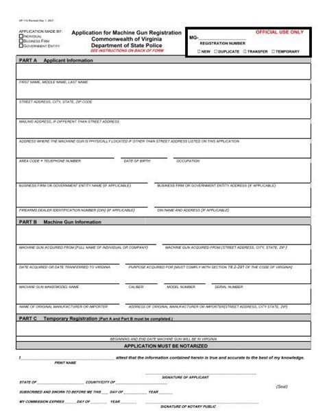 Machine Gun Registration