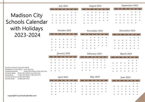 Madison City Schools Alabama Calendar Benefits