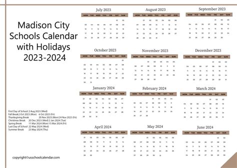 Madison City Schools Alabama Calendar Conclusion