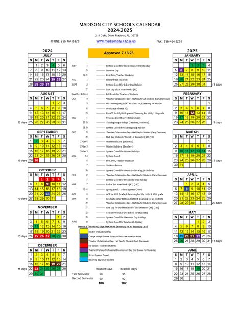 Madison City Schools Calendar Best Practices