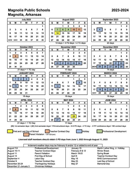 Magnolia ISD Calendar Benefits