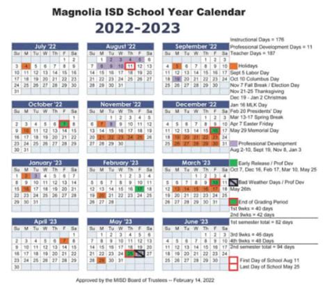 Magnolia ISD Calendar Reminders