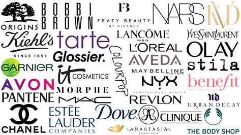 Image of different makeup brands