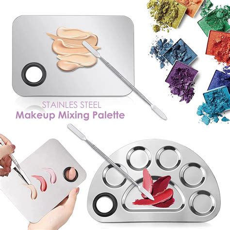 Various makeup mixing palettes in different sizes and shapes