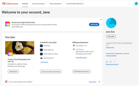 Managing Adobe Account