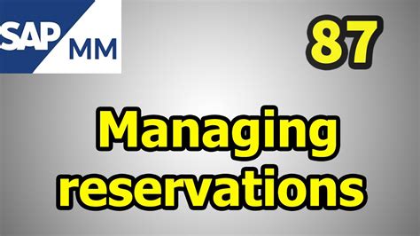 Managing Your Reservation