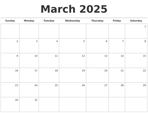 March 2025 Calendar Benefits