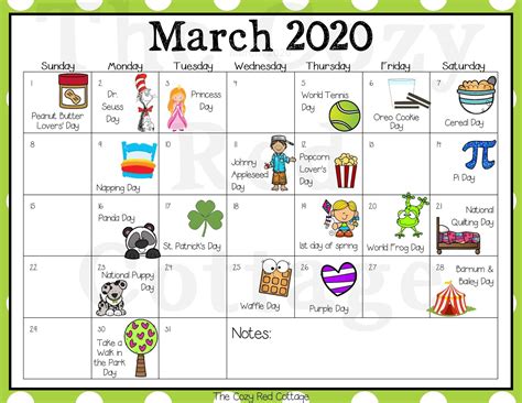 March April Calendar Events 5