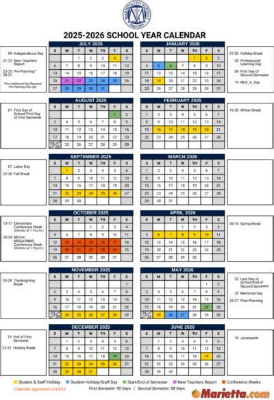 Marietta City Schools Calendar Planning