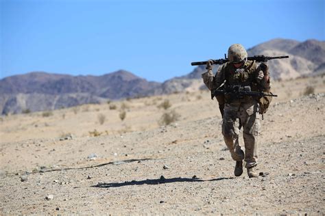 Marine Corps Machine Gunner in Desert Environment