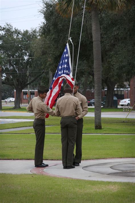 Marine Corps raising the flag