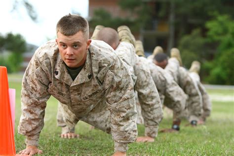 Marine recruits practicing combat skills